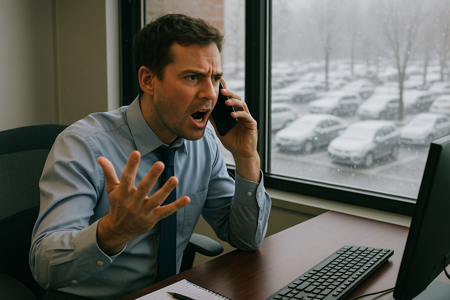 snow removal customer angry